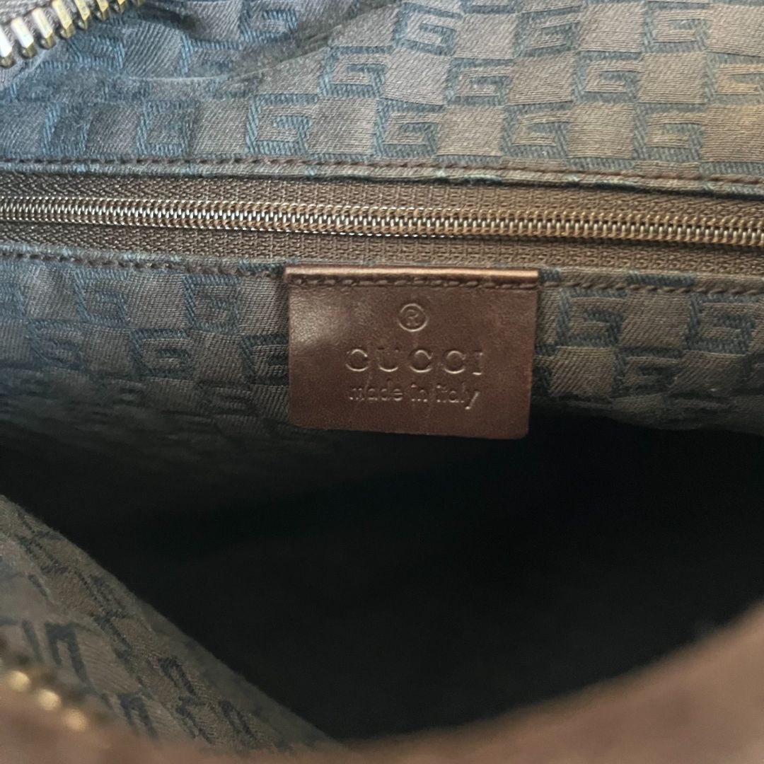 Gucci brown suede tote vintage shoulder bag