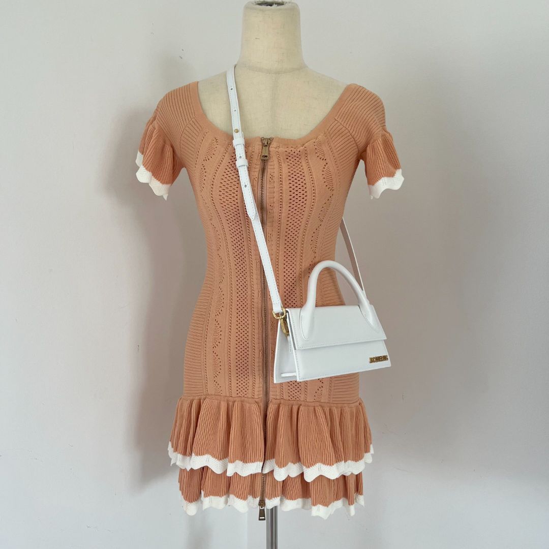 Jacquemus Le Chiquito Long White Bag in Leather.