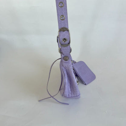 Balenciaga Le Cagole XS Shoulder Bag in Crocodile Embossed Calfskin