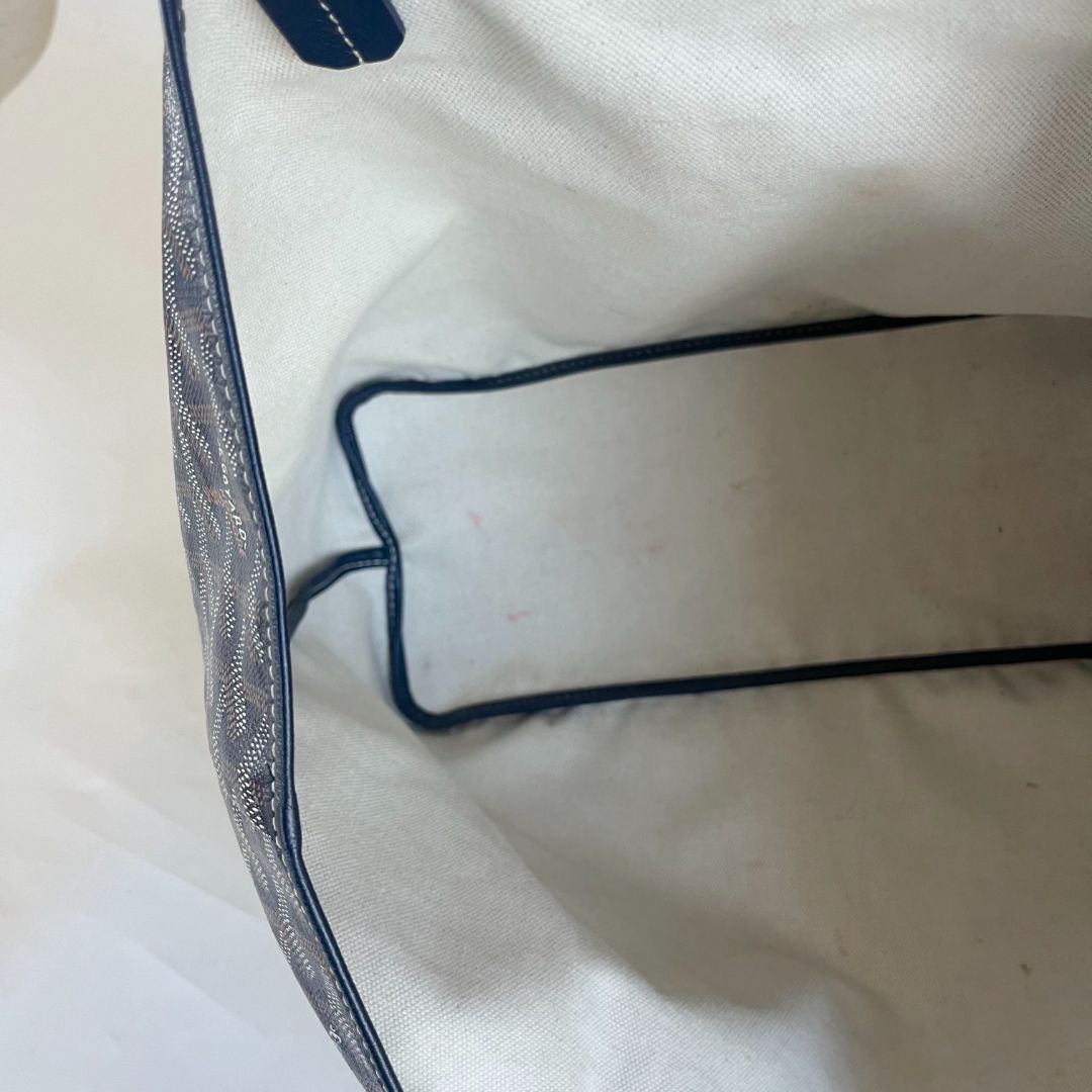 Goyard Goyardine Coated Canvas and Leather Saint Louis PM Navy Tote