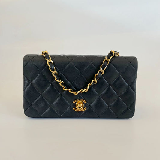 Chanel Mademoiselle black leather quilted shoulder bag