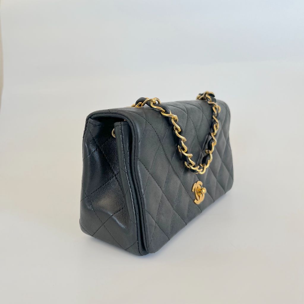 Chanel Mademoiselle black leather quilted shoulder bag