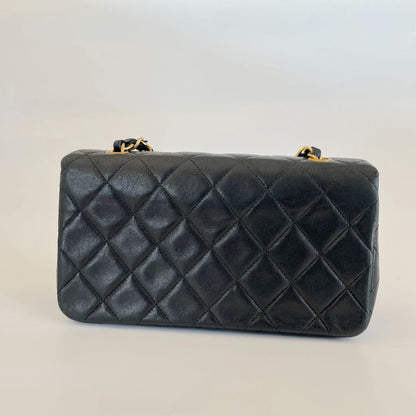 Chanel Mademoiselle black leather quilted shoulder bag