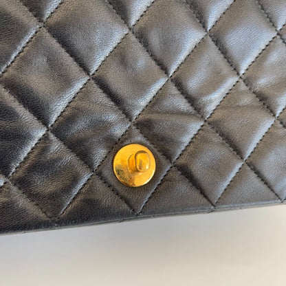 Chanel Mademoiselle black leather quilted shoulder bag