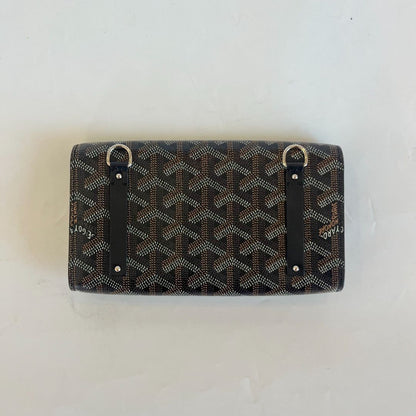 Goyard Black Goyardine Coated Canvas and Leather Monte Carlo Bois Small Clutch