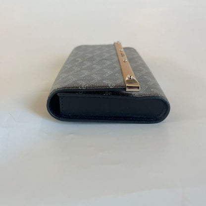 Goyard Black Goyardine Coated Canvas and Leather Monte Carlo Bois Small Clutch