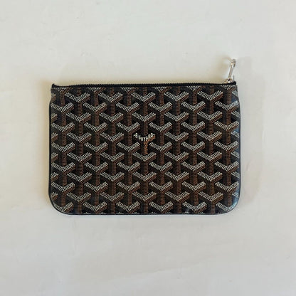 Goyard Black Goyardine Coated Canvas zip pouch