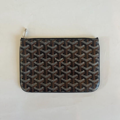 Goyard Black Goyardine Coated Canvas zip pouch