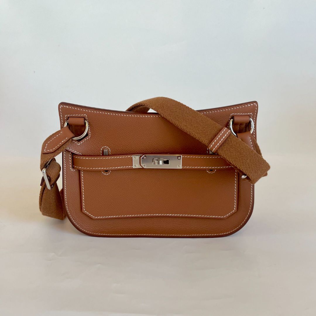 Hermès Evercolor Mini Jypsiere Gold Crossbody Bag