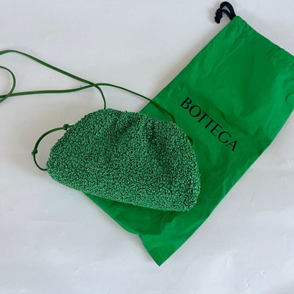 Bottega Veneta Mini Curly Raffia Pouch Clutch Bag