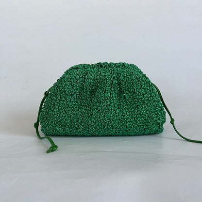 Bottega Veneta Mini Curly Raffia Pouch Clutch Bag