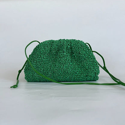Bottega Veneta Mini Curly Raffia Pouch Clutch Bag
