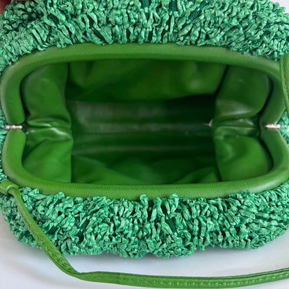 Bottega Veneta Mini Curly Raffia Pouch Clutch Bag