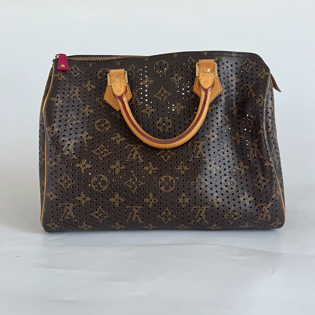Louis Vuitton Fuscia Monogram Perforated Canvas Limited Edition Speedy 30 Bag
