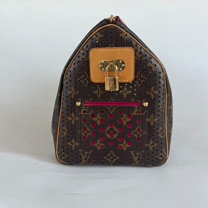 Louis Vuitton Fuscia Monogram Perforated Canvas Limited Edition Speedy 30 Bag