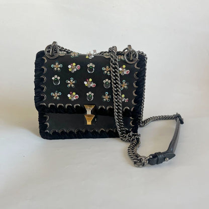 Fendi Kan I Bag Embellished Whipstitch Leather Small