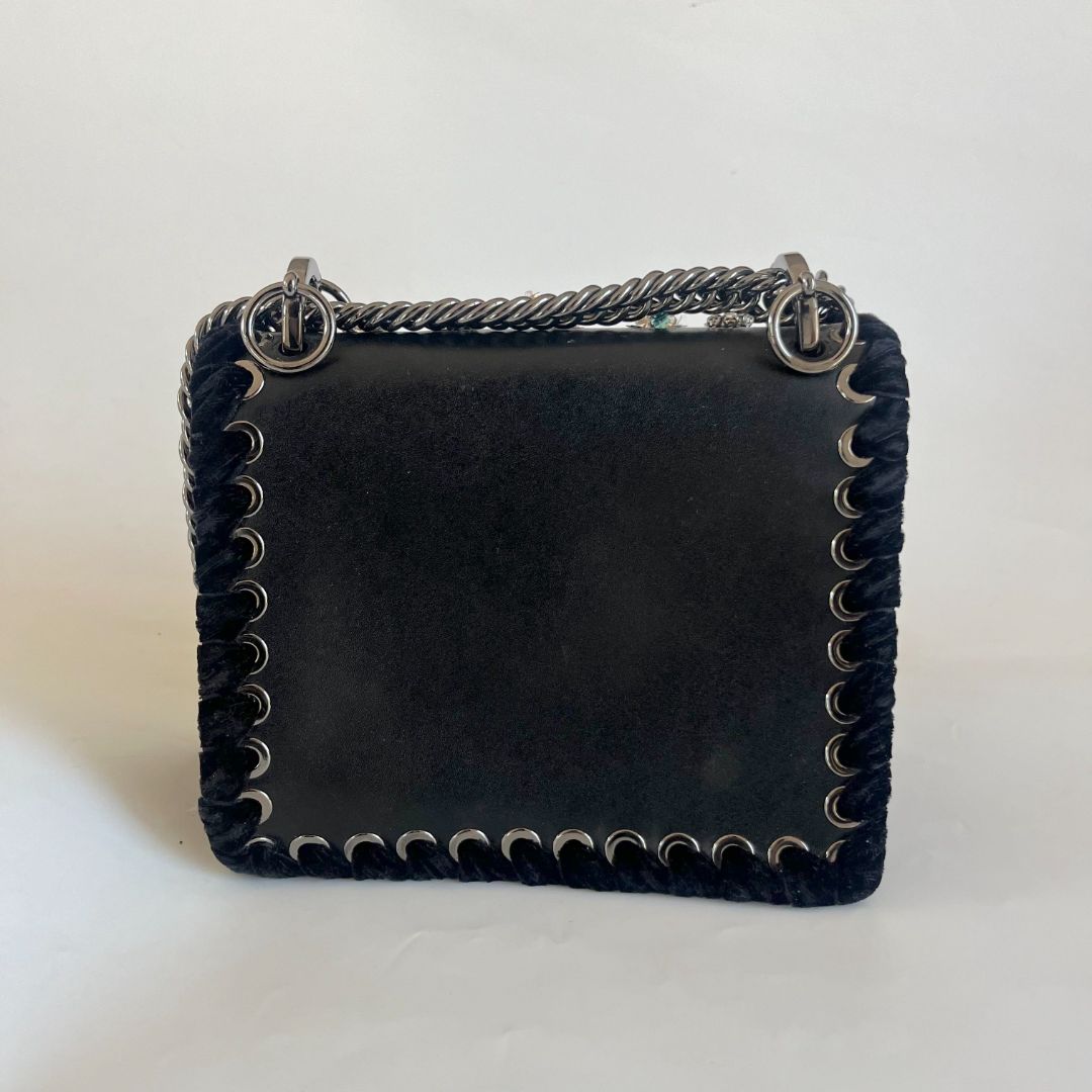Fendi Kan I Bag Embellished Whipstitch Leather Small