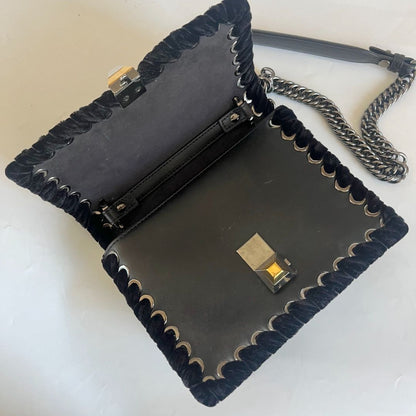 Fendi Kan I Bag Embellished Whipstitch Leather Small