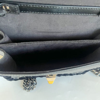 Fendi Kan I Bag Embellished Whipstitch Leather Small