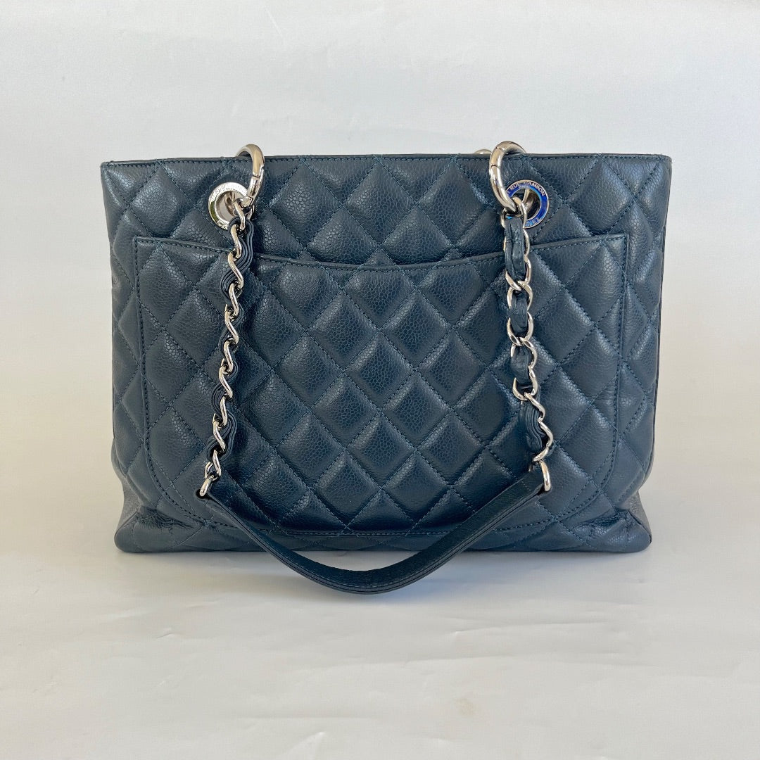 Chanel Blue Quilted Caviar Leather GST, PM Tote