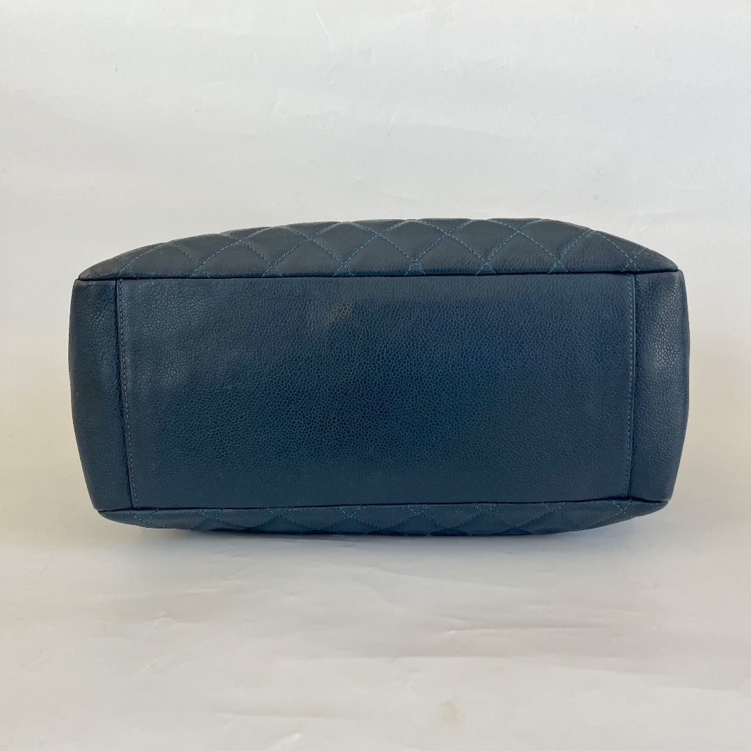 Chanel Blue Quilted Caviar Leather GST, PM Tote