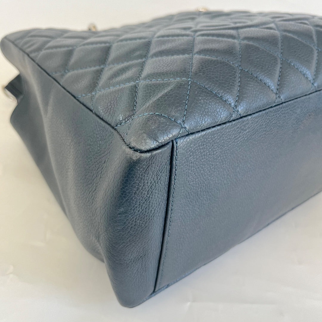 Chanel Blue Quilted Caviar Leather GST, PM Tote