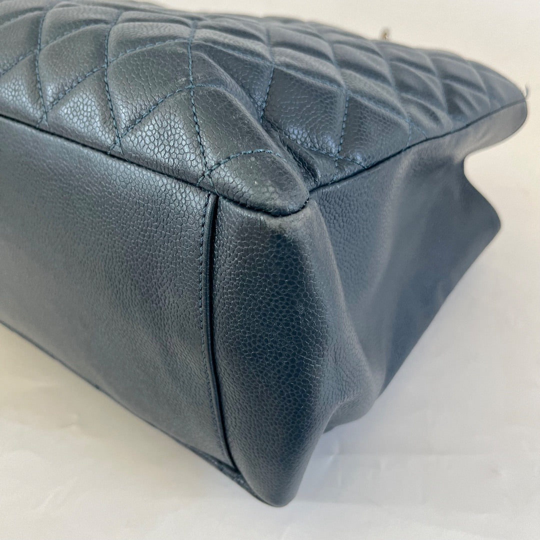 Chanel Blue Quilted Caviar Leather GST, PM Tote