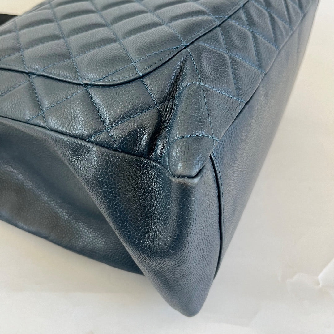 Chanel Blue Quilted Caviar Leather GST, PM Tote