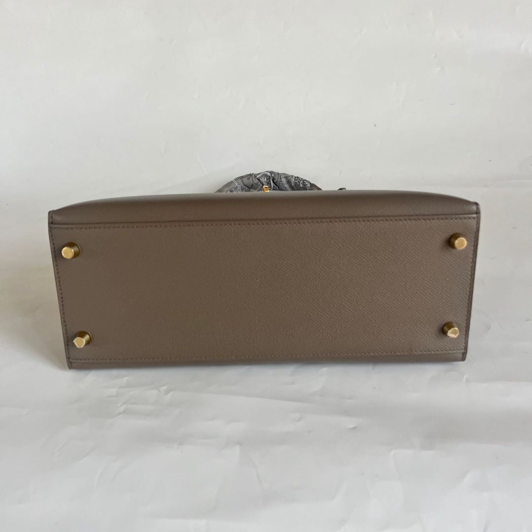 Hermès Kelly II Sellier 28 Etoupe Handbag