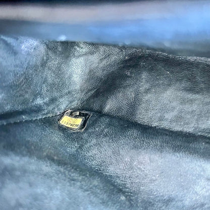 Chanel caviar black flap bag with silver hardware