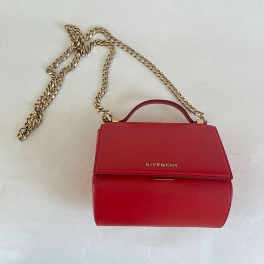Givenchy Red Mini Pandora Box Bag