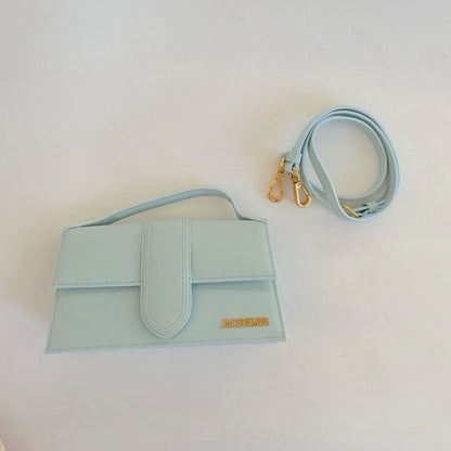 Jacquemus Le Bambino light blue leather shoulder bag