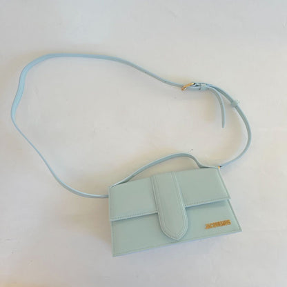 Jacquemus Le Bambino light blue leather shoulder bag