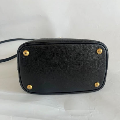 Prada Black Saffiano Leather Panier Top Handle Bag