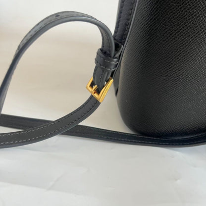 Prada Black Saffiano Leather Panier Top Handle Bag