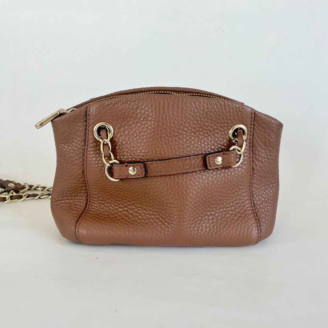 DKNY Brown Leather Chain Satchel