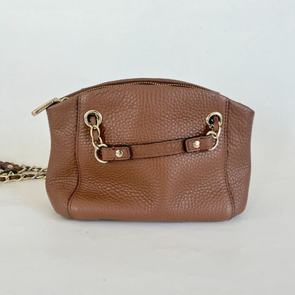 DKNY Brown Leather Chain Satchel