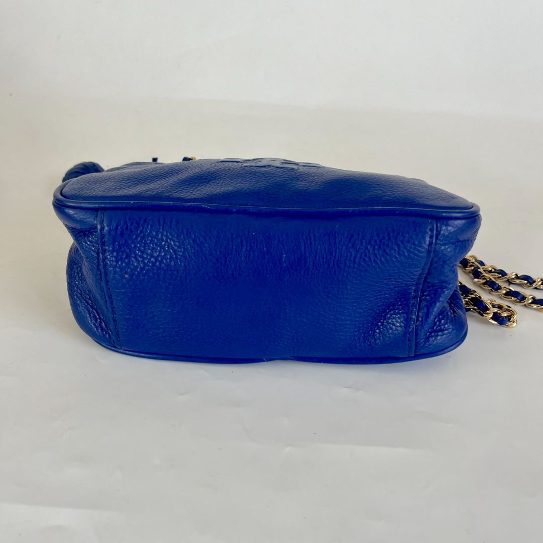 Tory Burch Blue Leather Camera Crossbody Bag