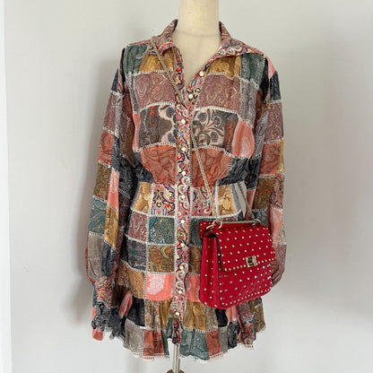 Valentino Red Quilted Leather Medium Rockstud Spike Chain Bag