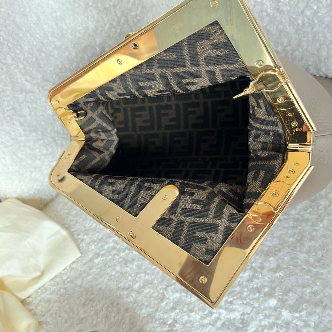Fendi First Logo Detailed Medium Clutch Bag