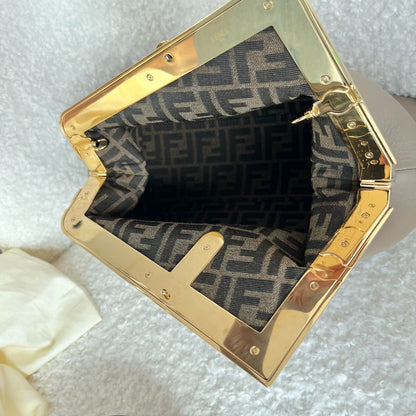 Fendi First Logo Detailed Medium Clutch Bag