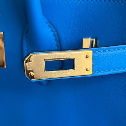 Hermès Bleu Royal 25 Birkin Swift Leather Bag
