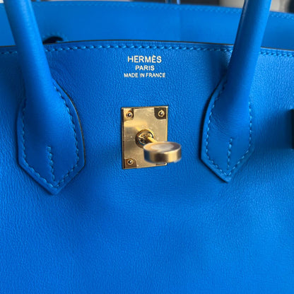 Hermès Bleu Royal 25 Birkin Swift Leather Bag