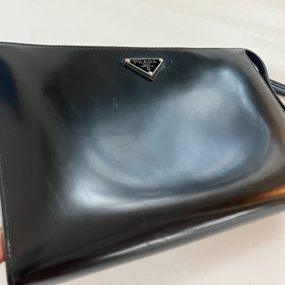 Prada black zip pouch
