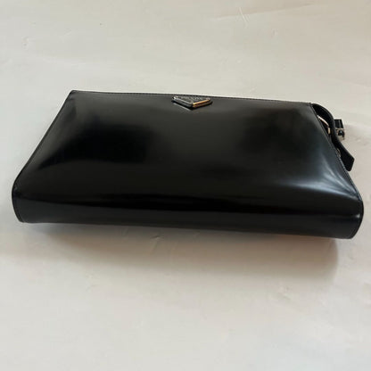 Prada black zip pouch