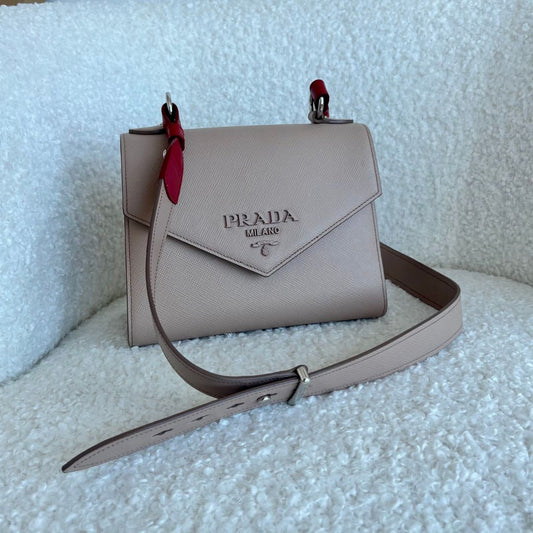 Prada Sand Beige Prada Monochrome Saffiano Crossbody bag