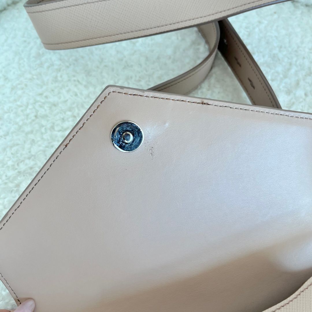 Prada Sand Beige Prada Monochrome Saffiano Crossbody bag