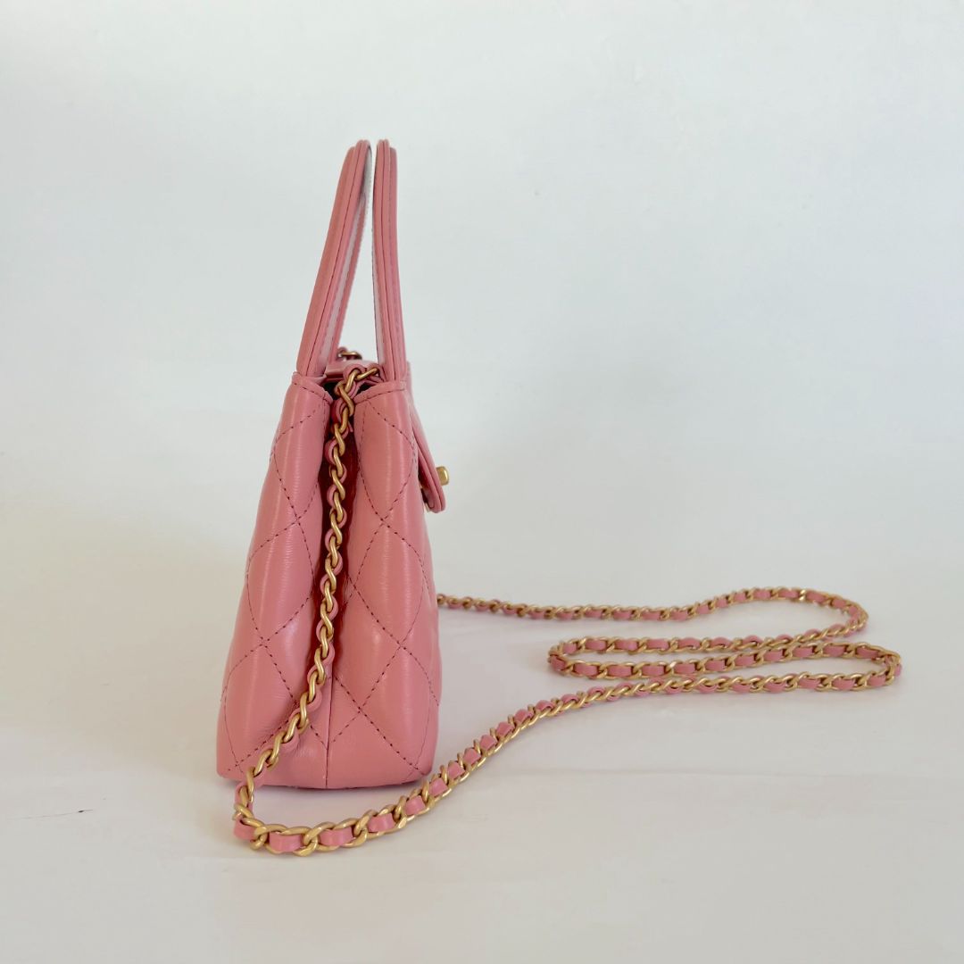 Chanel Pink Leather Kelly Shopping Bag