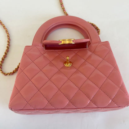 Chanel Pink Leather Kelly Shopping Bag