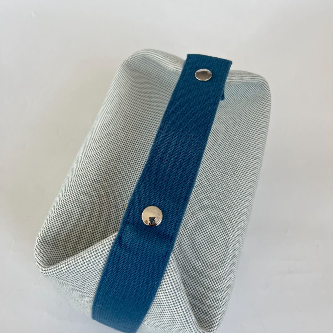 Hermès Bride-a-Brac Toile cotton Bleu Nattier Lare GM Bag